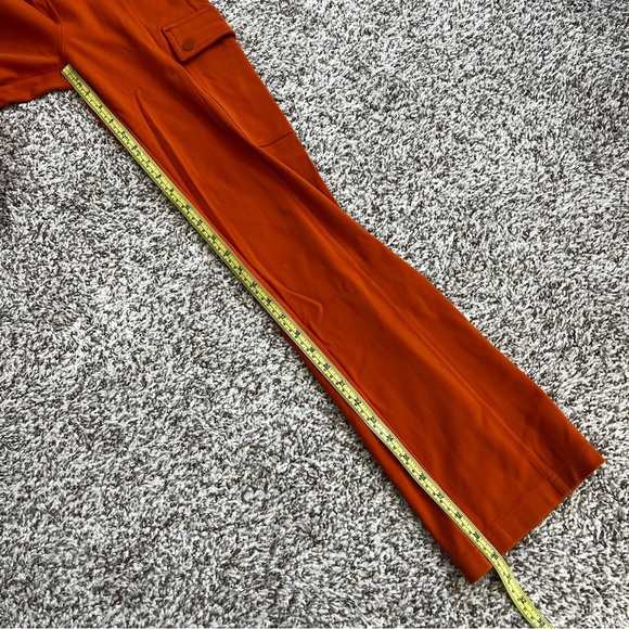 Athleta Delaney Straight Cargo Pants in Orange Sz XS Tall - Picture 9 of 12